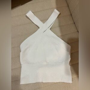Abercrombie White Knit Crossover Tank